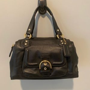 Coach black leather tote